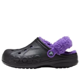 Baya Lined Clog s chlupatým páskem „Černá Fialová“