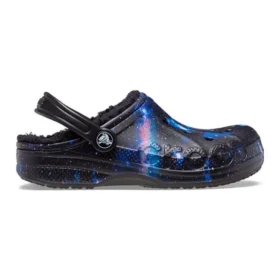 Baya Lined Clog s chlupatým páskem Galaxy „Black Multi“