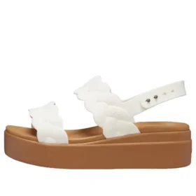 Brooklyn Woven Wedge Sandály „White Brown“