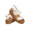Brooklyn Woven Wedge Sandály „White Brown“