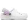 Classic Baya Lined Fuzz-Strap Clog „White Lila“