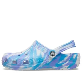 Classic Clog Marbled Beach Sports „White Blue“