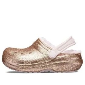 Classic Lined Clog s Glitterem „Gold Pink“
