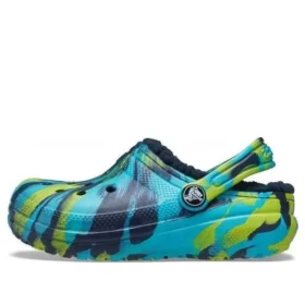 Classic Lined Clog s mramorovaným vzorem „Blue Tie-Dye“