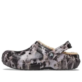 Classic Lined Clog s podšívkou, barvené bělidlem „Black White Beige“