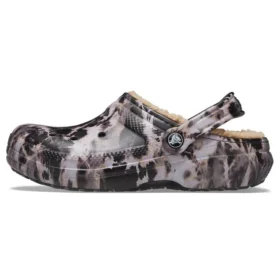 Classic Lined Clog s podšívkou, barvené bělidlem „Black White Beige“