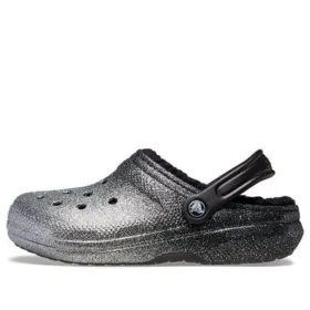 Classic Lined Clog s třpytivou podšívkou „Black Silver“