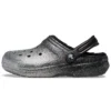 Classic Lined Clog s třpytivou podšívkou „Black Silver“