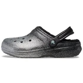 Classic Lined Clog s třpytivou podšívkou „Black Silver“