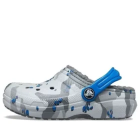 Classic Lined Clog v kamuflážovém vzoru „šedá, bílá, modrá“