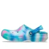 Classic Lined Clog „White Blue Aqua“