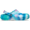 Classic Lined Clog „White Blue Aqua“