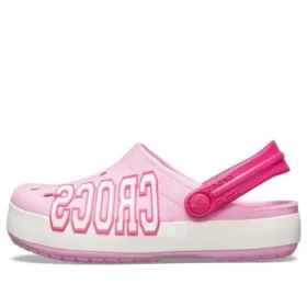Crocband Logo Nazouváky „Pink White“