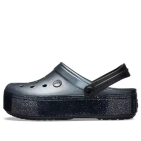 Crocband Platform Metallic Nazouváky „Black“