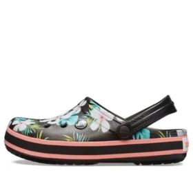 Crocband Seasonal Graphic Nazouváky „Black White Pink“