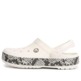 Crocband Snake Print Nazouváky „White Black“