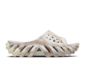 Dětské Marbled pantofle Echo Slide „Bone“