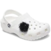 Černé ozdoby Jibbitz™ s pomponem z lamety