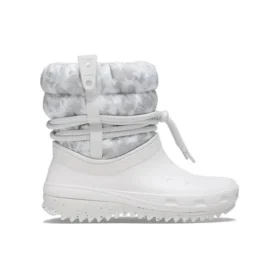 Klasické kozačky a kotníkové boty Neo Puff Luxe „White Grey“