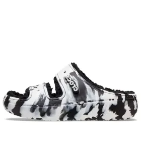 Klasické marbled sandály Cozzzy „Black White“