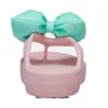Klasické platformové žabky s mašlí „Pink Teal“