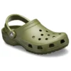 Klasické plážové unisex sandály v armádní zelené barvě