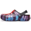 Klasické sportovní bačkory Crocs Tie-Dye Stay Warm Cozy, unisex, fialové a červené
