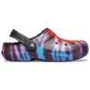 Klasické sportovní bačkory Crocs Tie-Dye Stay Warm Cozy, unisex, fialové a červené