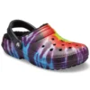 Klasické sportovní bačkory Crocs Tie-Dye Stay Warm Cozy, unisex, fialové a červené