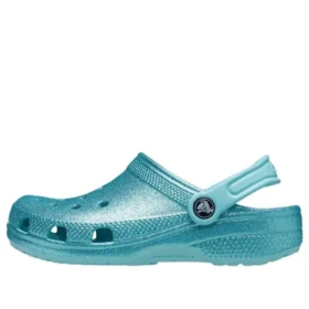 Klasické třpytivé nazouváky „Blue Teal“