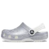 Klasické třpytivé sandály „Silver White“