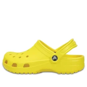 Klasické unisexové plážové sandály Crocs v zářivě žluté barvě