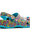 Lisa Frank x Classic Clog Kids „Digital Aqua Multi Hearts“