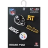 NFL Pittsburgh Steelers – balení 5 kusů ozdob na boty Jibbitz NFL Pittsburgh Steelers – balení 5 kusů ozdob na boty Jibbitz
