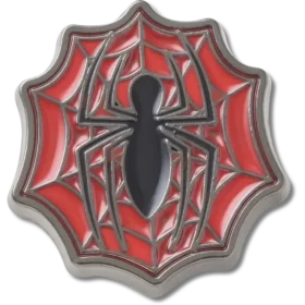 Ozdoba na boty Jibbitz s logem Spider-Mana a pavučinou