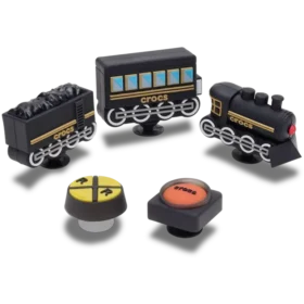 Ozdoby Jibbitz™ 3D Train, balení po 5 kusech