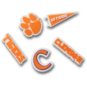 Ozdoby Jibbitz™ Clemson Univ, balení po 5 kusech