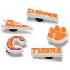Ozdoby Jibbitz™ Clemson Univ, balení po 5 kusech
