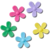 Ozdoby Jibbitz Flower Power, balení po 5 kusech