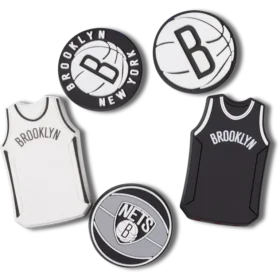 Ozdoby Jibbitz™ NBA Brooklyn Nets, balení po 5 kusech