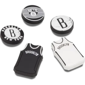 Ozdoby Jibbitz™ NBA Brooklyn Nets, balení po 5 kusech