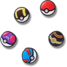 Ozdoby Jibbitz™ Poke Ball, balení po 5 kusech