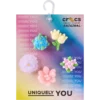Ozdoby Jibbitz s korálkovými květinami, balení po 5 kusech