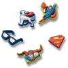 Ozdoby Jibbitz™ Superman, balení po 5 kusech