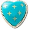Ozdoby Jibbitz™ Turquoise and Gold Heart