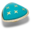 Ozdoby Jibbitz™ Turquoise and Gold Heart