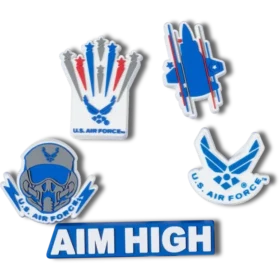 Ozdoby na boty Jibbitz™ „Armed Forces Us Air Force“ (5 ks)