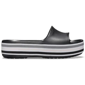 Platformové pantofle Crocband „Black Grey White“