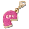 Růžový třpytivý přívěsek „BFF“ – levý ozdoba na boty Jibbitz