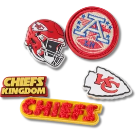 Sada 5 ozdob Jibbitz na boty s motivem NFL Kansas City Chiefs